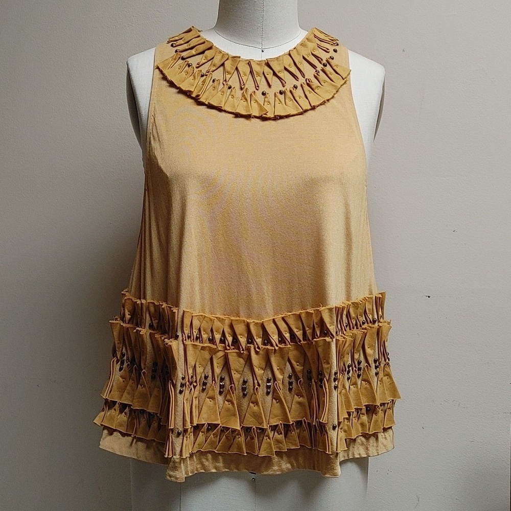3.1 Phillip Lim Sleeveless Jersey Swing Top Embellished L